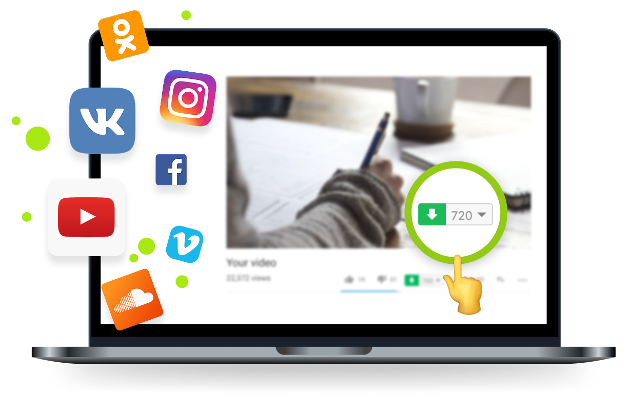 Скачивайте контент с YouTube, ВК, Instagram и других сервисов