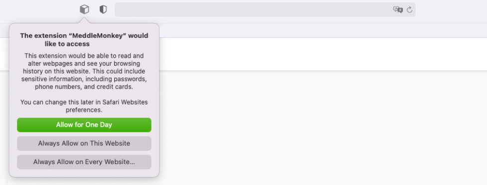 Включение расширения на сайте